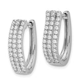 14k White Gold 3-row Diamond Hinged Hoop Earrings-WBC-EM4215-100-WA