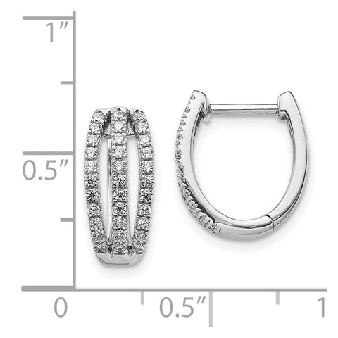 14k White Gold 3-row Diamond Hinged Hoop Earrings-WBC-EM4220-050-WA
