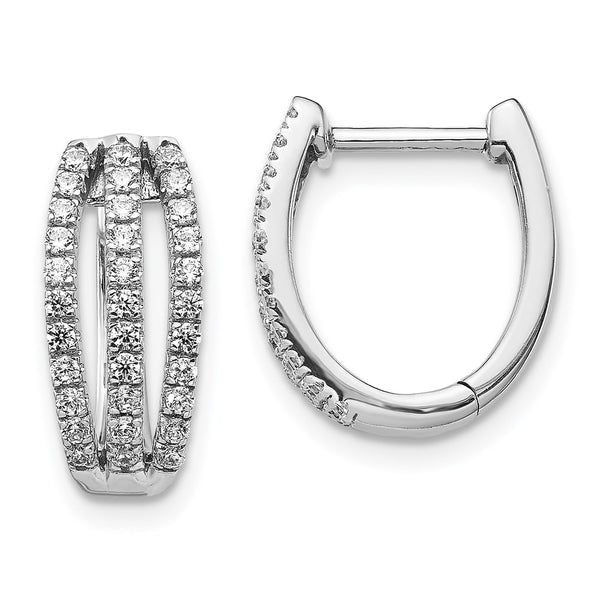 14k White Gold 3-row Diamond Hinged Hoop Earrings-WBC-EM4220-050-WA