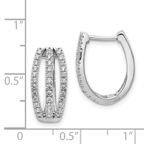 14k White Gold 3-row Diamond Hinged Hoop Earrings-WBC-EM4220-075-WA