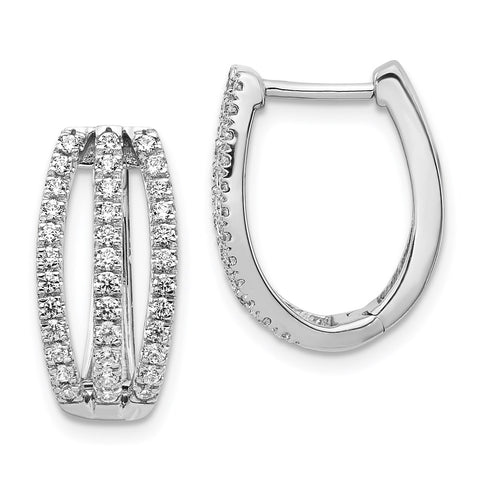 14k White Gold 3-row Diamond Hinged Hoop Earrings-WBC-EM4220-075-WA