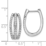 14k White Gold 3-row Diamond Hinged Hoop Earrings-WBC-EM4220-100-WA