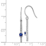 14k White Gold Diamond and Sapphire Fancy Earrings-WBC-EM4228-SA-050-WA