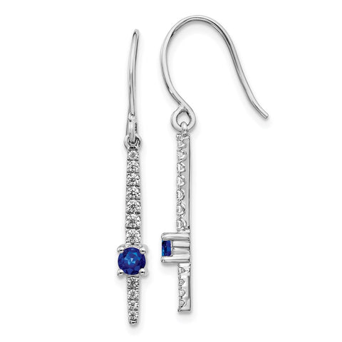 14k White Gold Diamond and Sapphire Fancy Earrings-WBC-EM4228-SA-050-WA