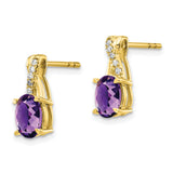 10k Amethyst and Diamond Earrings-WBC-EM4235-AM-006-1YA