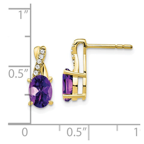 10k Amethyst and Diamond Earrings-WBC-EM4235-AM-006-1YA