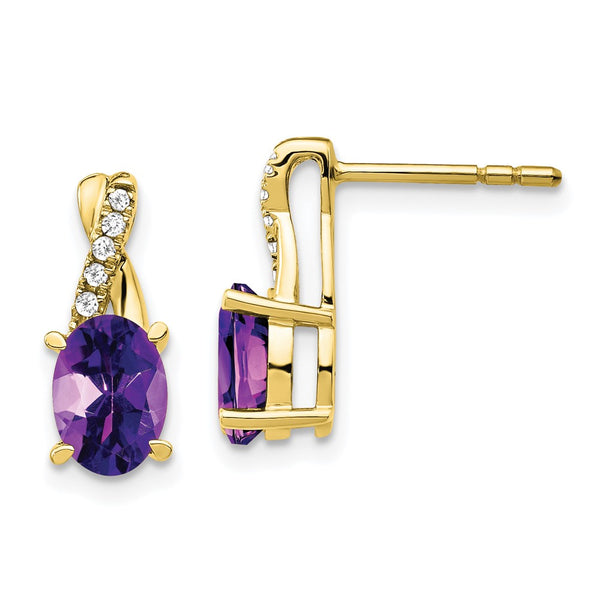 10k Amethyst and Diamond Earrings-WBC-EM4235-AM-006-1YA