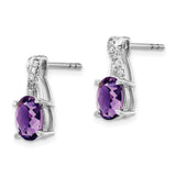 14k White Gold Amethyst and Diamond Earrings-WBC-EM4235-AM-006-WA