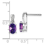 14k White Gold Amethyst and Diamond Earrings-WBC-EM4235-AM-006-WA