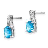 14k White Gold Blue Topaz and Diamond Earrings-WBC-EM4235-BT-006-WA