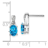 14k White Gold Blue Topaz and Diamond Earrings-WBC-EM4235-BT-006-WA