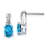 14k White Gold Blue Topaz and Diamond Earrings-WBC-EM4235-BT-006-WA