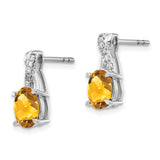 14k White Gold Citrine and Diamond Earrings-WBC-EM4235-CI-006-WA