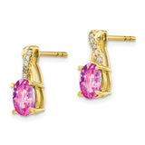 10k Created Pink Sapphire and Diamond Earrings-WBC-EM4235-CPS-006-1YA