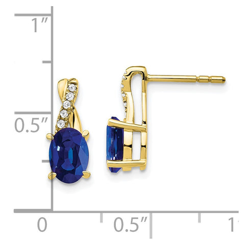 10k Created Sapphire and Diamond Earrings-WBC-EM4235-CSA-006-1YA