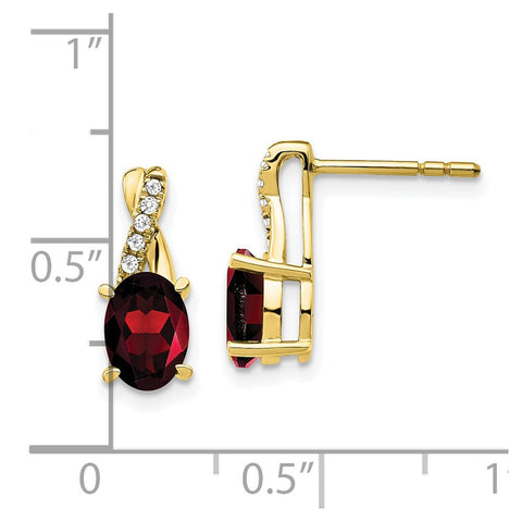 10k Garnet and Diamond Earrings-WBC-EM4235-GA-006-1YA