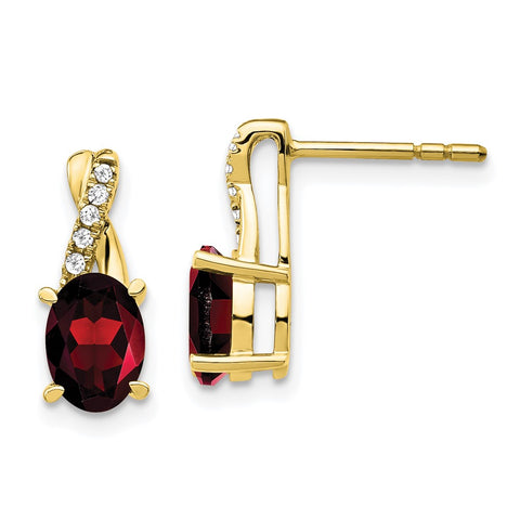 10k Garnet and Diamond Earrings-WBC-EM4235-GA-006-1YA