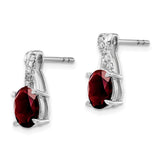 14k White Gold Garnet and Diamond Earrings-WBC-EM4235-GA-006-WA