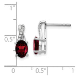 14k White Gold Garnet and Diamond Earrings-WBC-EM4235-GA-006-WA