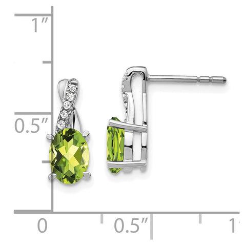 14k White Gold Peridot and Diamond Earrings-WBC-EM4235-PE-006-WA