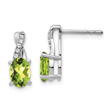 14k White Gold Peridot and Diamond Earrings-WBC-EM4235-PE-006-WA