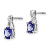 14k White Gold Tanzanite and Diamond Earrings-WBC-EM4235-TZ-006-WA