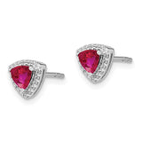 14k White Gold Trillion Ruby and Diamond Halo Earrings-WBC-EM4240-RU-014-WA