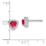 14k White Gold Trillion Ruby and Diamond Halo Earrings-WBC-EM4240-RU-014-WA