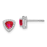 14k White Gold Trillion Ruby and Diamond Halo Earrings-WBC-EM4240-RU-014-WA