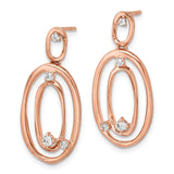 14k Rose Gold Diamond Oval Dangle Earrings-WBC-EM4245-020-RA