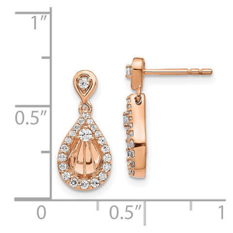 14k Rose Gold Diamond Teardrop Dangle Post Earrings-WBC-EM4246-033-RA