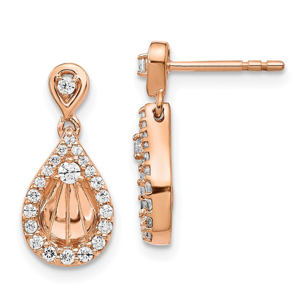 14k Rose Gold Diamond Teardrop Dangle Post Earrings-WBC-EM4246-033-RA