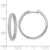 14k White Gold Diamond In/Out Hinged Hoop Earrings-WBC-EM4255-150-WA