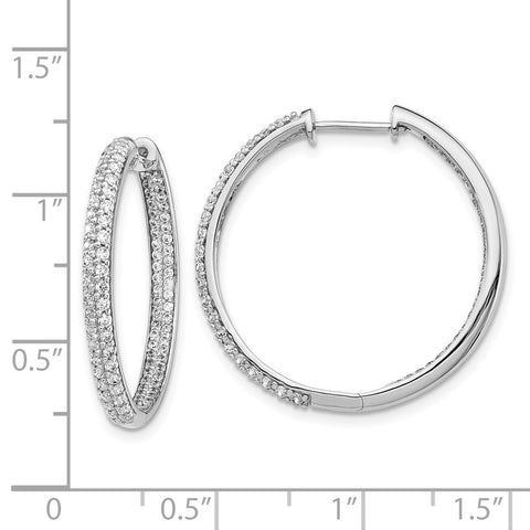 14k White Gold Diamond In/Out Hinged Hoop Earrings-WBC-EM4255-150-WA