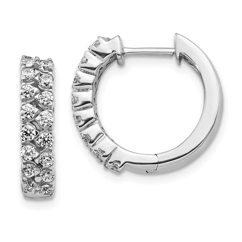 14k White Gold 2-row Diamond Hinged Hoop Earrings-WBC-EM4262-100-WA