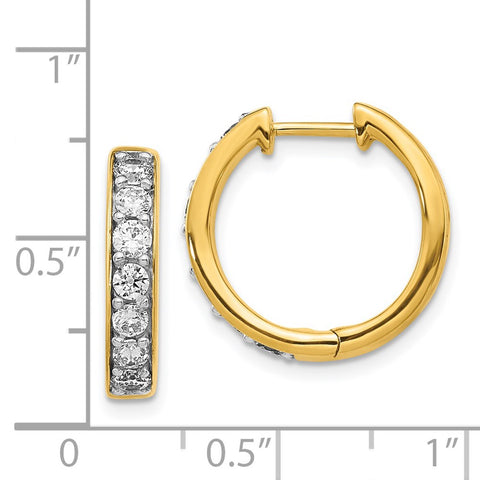 14k Diamond Hinged Hoop Earrings-WBC-EM4264-100-YA
