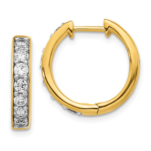 14k Diamond Hinged Hoop Earrings-WBC-EM4264-100-YA