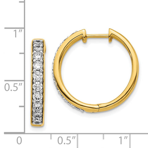 14k Diamond Hinged Hoop Earrings-WBC-EM4265-100-YA