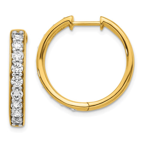 14k Diamond Hinged Hoop Earrings-WBC-EM4265-125-YA