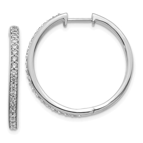 14k White Gold Diamond Hinged Hoop Earrings-WBC-EM4266-050-WA