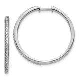 14k White Gold Diamond Hinged Hoop Earrings-WBC-EM4267-050-WA