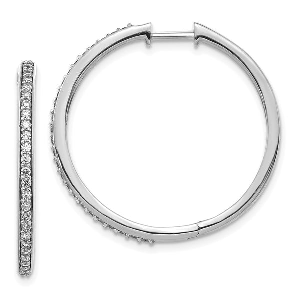 14k White Gold Diamond Hinged Hoop Earrings-WBC-EM4267-050-WA