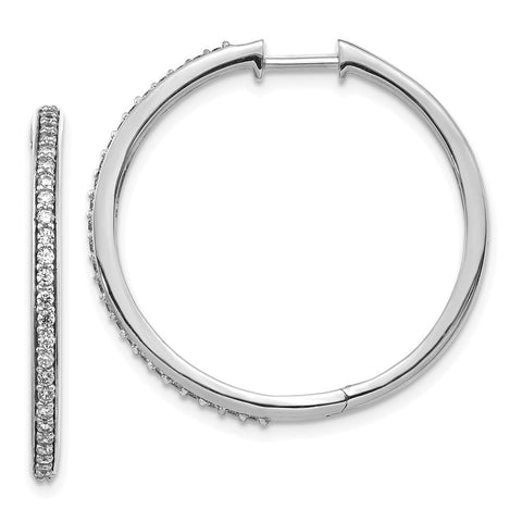 14k White Gold Diamond Hinged Hoop Earrings-WBC-EM4267-050-WA