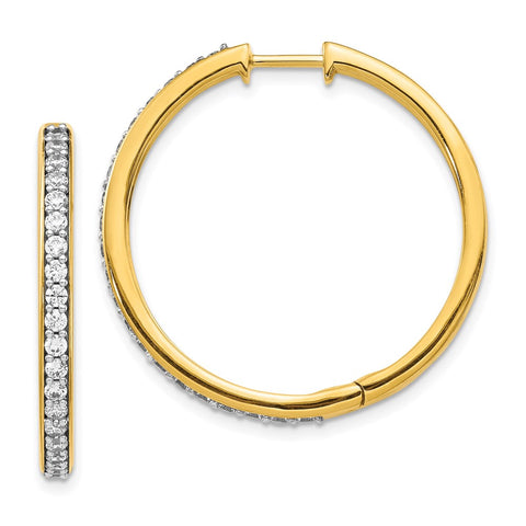 14k Diamond Hinged Hoop Earrings-WBC-EM4267-100-YA