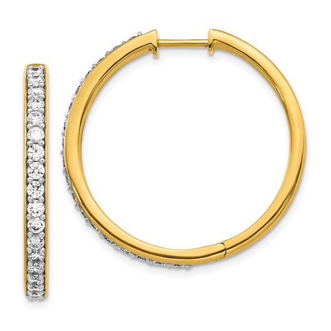 14k Diamond Hinged Hoop Earrings-WBC-EM4267-125-YA