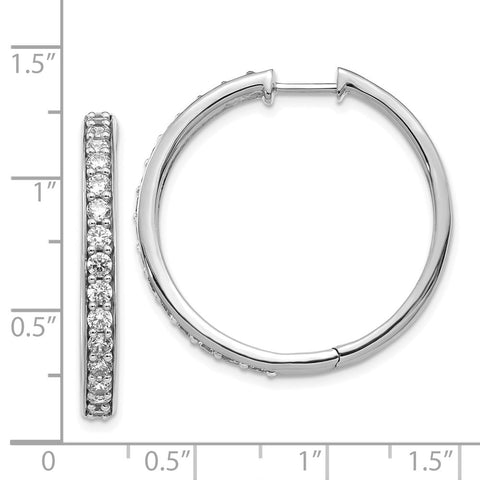 14k White Gold Diamond Hinged Hoop Earrings-WBC-EM4267-150-WA