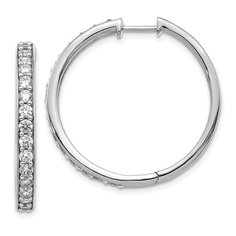 14k White Gold Diamond Hinged Hoop Earrings-WBC-EM4267-150-WA