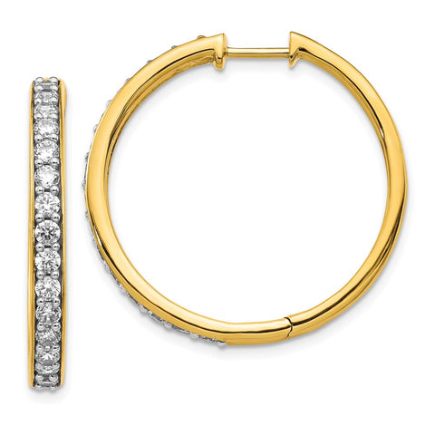 14k Diamond Hinged Hoop Earrings-WBC-EM4267-150-YA