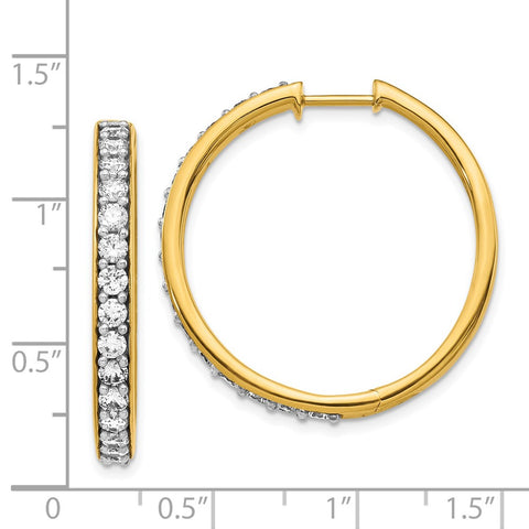 14k Diamond Hinged Hoop Earrings-WBC-EM4267-200-YA