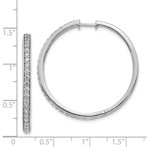 14k White Gold Diamond Hinged Hoop Earrings-WBC-EM4268-125-WA